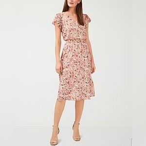 MSK Pink and ivory floral dress size petite xl